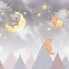 Fototapeta z misiem na Księżycu Góry Nocą Dla Dzieci - zdjęcie produktu numer 2