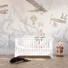 3D muurschildering voor kinderen met dieren bergen en vliegtuigen Olifanten en vliegtuigen - belangrijkste product afbeelding