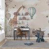 3D muurschildering voor kinderen Giraffe en ballonnen - belangrijkste product afbeelding