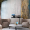 Abstracte Fotobehang in goudwit en grijs Goud en wit - belangrijkste productafbeelding