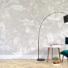 Fotobehang in grijstinten met bloemmotief Indistinct Leaves - afbeelding hoofdproduct