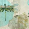 Fotobehang in moderne stijl met 3D-graphics en dominant insectenmotief Lone Dragonfly - afbeelding nummer 2