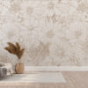 Klassiek motiefbehang in warme beige kleuren Outlines of Flowers - belangrijkste productafbeelding