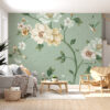 Fotobehang met delicaat bloemmotief in pastelkleuren Bloeiende twijg - belangrijkste productafbeelding