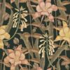 Fotobehang van wilde bloemen op een donkere achtergrond in boho stijl Muur van gekleurde bloemen - afbeelding nummer 2