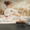 Fotobehang die een penseelschilderij imiteert met een subtiel Jonge Ballerina-thema - afbeelding hoofdproduct