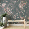 Fotobehang in roze en grijze tinten met exotisch motief Flying Leaves - afbeelding hoofdproduct