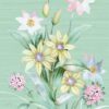 Fotobehang met delicate bloemen op een celadon achtergrond Happy Bouquet - afbeelding nummer 2