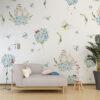 Wandschildering in elegante stijl met een delicaat bloemmotief voor elk interieur Blauwe hortensia's - belangrijkste productafbeelding