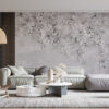 Fotobehang met grijs bloemmotief, ideaal voor elegante kamers Grijze bloemen - belangrijkste productafbeelding