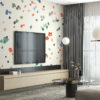 Abstracte Fotobehang in levendige kleuren verfraait elk interieur Painted Dots - belangrijkste productafbeelding