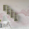 Fotobehang perfect voor een kleine meisjeskamer Roze wolken - belangrijkste product afbeelding