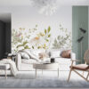 Licht getinte Fotobehang met delicaat botanisch motief Kamillebloem - afbeelding hoofdproduct
