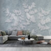 Fotobehang in blauwtinten met een bloemmotief voor een harmonieuze sfeer in een kamer Bright Ivy - afbeelding hoofdproduct