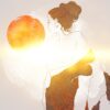 Fotobehang in wit en goud, ideaal voor moderne interieurs Vrouw in de zon - foto nummer 2