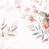 Fotobehang met een delicaat bloemmotief in de vorm van een tekening, ideaal voor interieurs in de klassieke stijl Bloem op een witte achtergrond - foto nummer 2