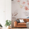 Fotobehang met delicaat bloemmotief in de vorm van een tekening ideaal voor interieurs in klassieke stijl Bloem op witte achtergrond - belangrijkste product afbeelding