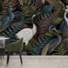 Exotische landschapsschildering in donkere tinten, elegante en expressieve Royal Birds - belangrijkste productafbeelding