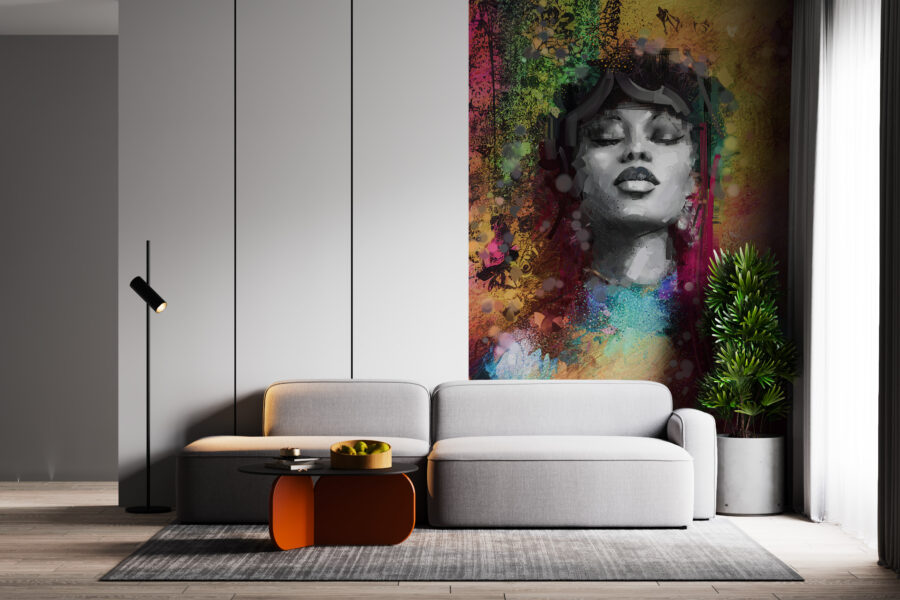 Boho stijl portretbehang in krachtige kleuren Portrait in Colours - belangrijkste productafbeelding