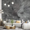 Fotobehang anders dan alle anderen, interieur van een enorme bloem in grijs Dark Flower - afbeelding hoofdproduct