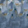 Donkere nacht klimaat Fotobehang in een exotisch klimaat, dieren op lianen Apen in blauw - afbeelding nummer 2