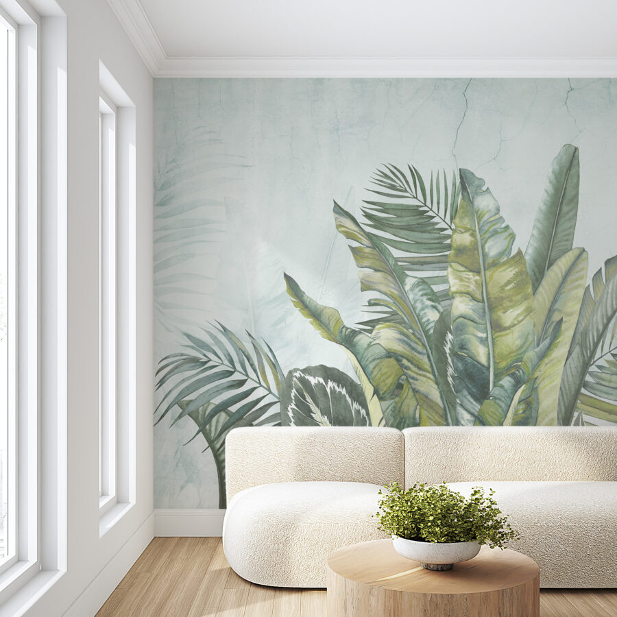 Fotobehang met tropisch palmbladmotief, elegant voor elke kamer Palmbladgroen - belangrijkste productafbeelding