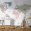 Fotobehang Wereldkaart Wit
