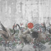 Fotobehang van kraanvogels bij zonsondergang - Afbeelding 2