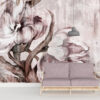 Fotobehang Bloemen Grijs Beige