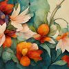 Fotobehang aquarel bloemen - Afbeelding 2