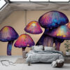 Fotobehang Galaxy Paddenstoelen