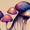 Fotobehang Galaxy Paddenstoelen - Afbeelding 2