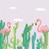 Fotobehang van flamingo's en cactussen - Afbeelding 2