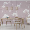 Fotobehang Witte Lelies in Roze
