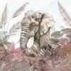 Fotobehang Olifant Tropisch Roze - Afbeelding 2