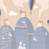Muurschildering Blue Mountain Village - Afbeelding 2