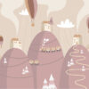 Fotobehang Pink Mountain Village - Afbeelding 2