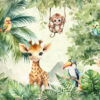 Giraffe in het groen Behang - Afbeelding 2