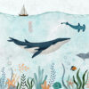 Muurschildering van een walvis in de oceaan - Afbeelding 2