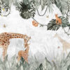 Muurschildering Knuffelende Giraffen - Afbeelding 2