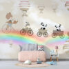 Muurschildering Wandelen op een Regenboog