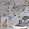 Behang Wereldkaart met Dieren