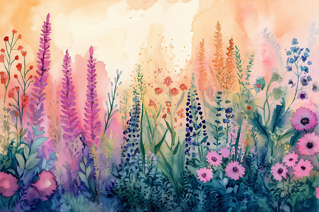 Betoverde kruidentuin, grillige aquarellen die een magische