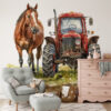 Muurschildering trekker en paard