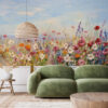 Muurschildering Veldbloemen