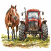 Muurschildering trekker en paard - Afbeelding 2