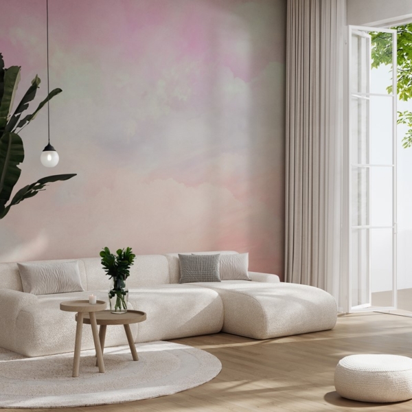 Fotobehang Roze nevels van vrede