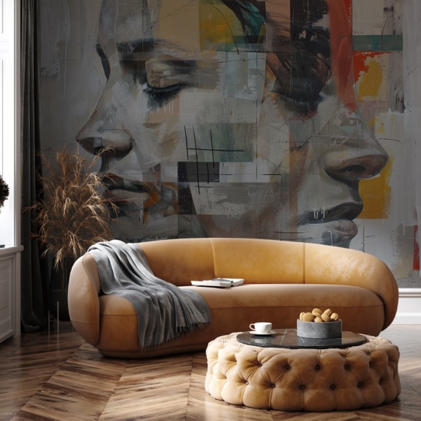 Fotobehang Twee gezichten – één verhaal