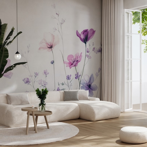 Fotobehang Paarse veldfluisteraars