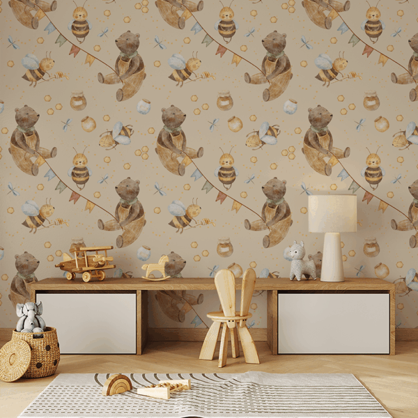 Fotobehang Beer en honing